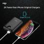 Aigo Power Bank 10000mAh Portable Charger Pack,Smallest External Battery for iPhone,Android,Samsung Galaxy,iPad,Tablets,Heavy-Duty and Compact Universal Powerbank with LCD Display & USB-C Port,Black