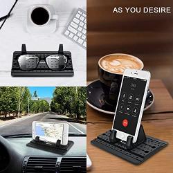 Car Phone Holder, Vansky Silicone Anti-Slip Hands Free Desk Phone Stand Car Phone Mount Compatible with iPhone 11 XR Samsung Huawei Smartphone GPS