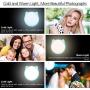 Selfie Light Rechargeable for iPhone, Ring Light with 9-Level Adjustable Brightness for Laptop, Clip on Mini Cell Phone LED Light, Portable Battery Operated Light, USB Powered Photo Light for Video