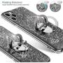 OCYCLONE iPhone 11 Pro Max Case, Cute Glitter Sparkle Bling Diamond Rhinestone Bumper with Ring Kickstand Women Girls Soft Protective Phone Case for iPhone 11 Pro Max [6.5 inch] 2019 - Black