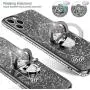 OCYCLONE iPhone 11 Pro Max Case, Cute Glitter Sparkle Bling Diamond Rhinestone Bumper with Ring Kickstand Women Girls Soft Protective Phone Case for iPhone 11 Pro Max [6.5 inch] 2019 - Black