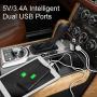 Sumind Car Bluetooth FM Transmitter, FM Radio Adapter Transmitter, 5V/ 3.4A Dual USB Ports Charger Compatible iPhone and Android Smartphones, Hands-free Calling, U-disk MP3 Player(Pattern 1)