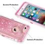 Anuck iPhone 6S Case, iPhone 6 Case, 3 in 1 Hybrid Heavy Duty Defender Case Sparkly Floating Liquid Glitter Protective Hard Shell Shockproof TPU Cover for Apple iPhone 6 /iPhone 6S 4.7" - Pink