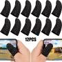 12 Pieces Gaming Finger Sleeve Controller Touch Screen Finger Sleeve Anti-Sweat Breathable Game Thumb Sleeve for Mobile Phone Games (Black)