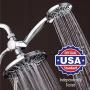 AquaDance 7" Premium High Pressure 3-Way Rainfall Combo for The Best of Both Worlds-Enjoy Luxurious Rain Showerhead and 6-Setting Hand Held Shower Separately or Together - Chrome Finish - 3328