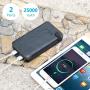 Solar Charger 25000mAh FEELLE Solar Power Bank with Dual 2.1A USB Output Portable External Battery Charger for Smart Phone, Tablet and More