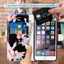 JanCalm for iPhone 6S Wallet Case,iPhone 6S Case,6S Case,iPhone 6 Case,Pattern Premium PU Leather (Card/Cash Slots) Stand Flip Cover for iPhone 6/6S (4.7 inch) + Crystal Pen (Black/Flower)