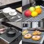 bemece Roll up Silicone Drainer Rack, 20" x 12.8" Foldable Dish Drainer Rack over the Sink, Multipurpose Dish Drying Rack for Drying Vegetable, Fruits and Dishes bemece Roll up Silicone Drainer Rack, 20" x 12.8" Foldable Dish Drainer Rack over the Sink, Multipurpose Dish Drying Rack for Drying Vegetable, Fruits and Dishes