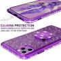 OCYCLONE iPhone 11 Pro Max Case, Cute Glitter Sparkle Bling Diamond Rhinestone Bumper with Ring Kickstand Women Girls Soft Protective Phone Case for iPhone 11 Pro Max [6.5 inch] 2019 - Purple