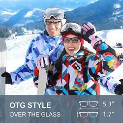 OlarHike Ski Snow Goggles for Men and Women, Anti-Fog Over Glasses Snowboard Goggles with UV Protection, Windproof Dual Lens Goggles for Skiing & Skating & Outdoor Sport, UV400