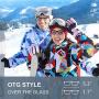 OlarHike Ski Snow Goggles for Men and Women, Anti-Fog Over Glasses Snowboard Goggles with UV Protection, Windproof Dual Lens Goggles for Skiing & Skating & Outdoor Sport, UV400
