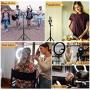 10" Selfie Ring Light with Tripod Stand & Cell Phone Holder for Live Stream/Makeup | Dimmable Mini Floor Table Camera Ringlight for YouTube TikTok Video/Photography