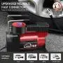 Smashier Portable Air Compressor Tire Inflator - 12V DC Digital Pump with Gauge for Car, Motorcycle, Ball, Air Matresses, 3.7M Extended Cord, Upgraded Quick Connector, Extra Fuse, Easy &Fast Inflation