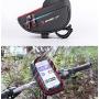 MOOZO Bike Handlebar Bag, Bicycle Phone Holder, Waterproof Cycling Frame Bags Top Tube Pouch Pannier Bike Phone Mount Stand for iPhone Xs MAX XR X 8 7 6 6S Plus Samsung S9 S8 S7 Smartphones Below 6