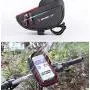 MOOZO Bike Handlebar Bag, Bicycle Phone Holder, Waterproof Cycling Frame Bags Top Tube Pouch Pannier Bike Phone Mount Stand for iPhone Xs MAX XR X 8 7 6 6S Plus Samsung S9 S8 S7 Smartphones Below 6