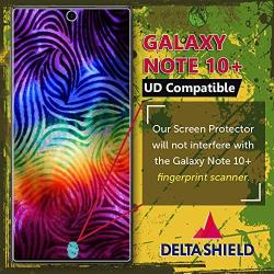 DeltaShield Screen Protector for Samsung Galaxy Note 10+ Plus (Note 10+ 5G, 6.8 inch Display) (2-Pack) (Slim Design for Case) BodyArmor Anti-Bubble Military-Grade Clear TPU Film