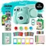 Fujifilm Instax Mini 9 Instant Camera Bundle-Deluxe Kit with NeeGo Case & Accessories + 4 Fun Film Packs–Rainbow, Stained Glass, Monochrome & White 50 Exposures for Instant Creative Photos-Ice Blue