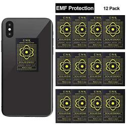 12 Pieces Radiation Protection Cell Phone Stickers Anti Radiation EMF Blocker Electronic Devices Radiation Protector Stickers for Mobile Phones Computers Laptops