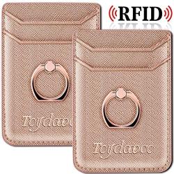 Toydoooco Phone Card Holder Adhesive Wallet Cell Phone Pocket Credit Card ID Case for Back of Phone,3M Sticker, Stick-on,Card Sleeve for iPhone,Samsung, Smartphones (Gold)