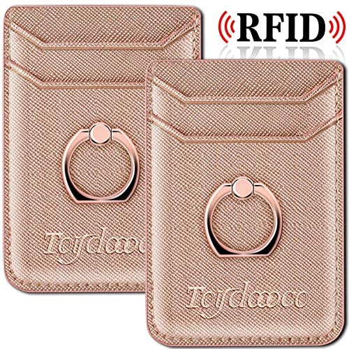 Toydoooco Phone Card Holder Adhesive Wallet Cell Phone Pocket Credit Card ID Case for Back of Phone,3M Sticker, Stick-on,Card Sleeve for iPhone,Samsung, Smartphones (Gold)