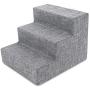 USA Made Pet Steps/Stairs with CertiPUR-US Certified Foam for Dogs & Cats by Best Pet Supplies - Gray Linen, 3-Step (H: 13.5")