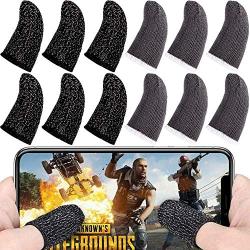Finger Sleeves for Gaming, [12 Pack] Mobile Game Controller Finger Sleeve Sets Finger Cot Smooth Thin Anti-Sweat Breathable for Mobile Games, Compatible with iPhone/iPad/Android Phone and Tablet