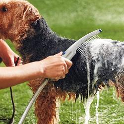 Waterpik PES-142 Pet Wand Dog Shower for Indoor-Outdoor Use, 10.5", Blue/Grey