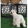 Zoogamo 3 Panel Beautiful Giraffe Motif Design Pet Gate- 19 Tall and Expands Up to 46 Wide Durable Lightweight Extra Wide Wooden Expandable & Folding Home/Indoor/Outdoor Dog Fence