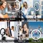 Compatible for iPad 10 Selfie Ring Light with Tripod Stand & Phone Holder for Makeup Live Stream Makeup Dimmable LED Camera Ring Light with Remote Shutter for YouTube Video JACKYLED