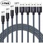 Bynccea High Speed Micro USB Cable Android,4-Pack 1FT 3FT 6FT 10FT Cell Phone Charger Cord Nylon Braided Charging Cables Compatible with Samsung LG HTC Motorola Kindle BlackBerry Blue