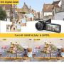 Ultra HD Video Camera Camcorder with Powerful Microphone 1080P Vlogging Camera Recorder 3.0 Inch IPS Screen 16X Zoom Camcorders YouTube Camera Remote Control, Lens Hood,Battery Charger