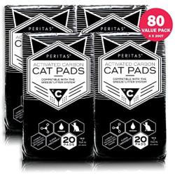 Peritas Cat Pads Activated Carbon | Generic Refill for Breeze Tidy Cat Litter System | Cat Liner Pads for Litter Box | Quick-Dry, Super Absorbent, Leak Proof | 16.9&quotx11.4"