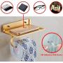 [2-Pack]New Concise Style Self Adhesive Wall Mount Paper Tissue,Toilet Paper Holder,Heavy Duty Stainless Steel Bathroom Tissue Holder with Mobile Phone Storage Shelf - Contemporary Style Wall Mount