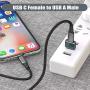 USB C Female to USB Male Adapter (2 Pack),Type C to USB A Charger Cable Adapter for iPhone 11 Pro Max,Airpods iPad 2018,Samsung Galaxy Note 10 S20 Plus 20 S20+ 20+ Ultra,Google Pixel 4 4a 3 3A 2 XL
