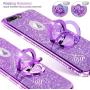 Cute iPhone 8 Plus Case, Cute iPhone 7 Plus Case, Glitter Luxury Bling Diamond Rhinestone Bumper with Ring Grip Kickstand Protective Thin Girly iPhone 8 Plus/ 7 Plus Case for Women Girl - Purple