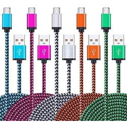 Micro USB Cable, Ailkin High Speed [5-Pack] 3Ft Nylon Braided USB 2.0 A Male to Micro B Data Sync & Charging Cable Compatible with Samsung and Other Android Smartphone, Colorful