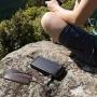 Solar Power Bank,Solar Charger 20000mAh RAVPower with Dual Ouput 5V/2.4A Input, External Battery Pack with Flashlight (IPX4 Splashproof, Dustproof, Shockproof) for Smartphones, Tablets and More