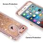 Anuck iPhone 6S Case, iPhone 6 Case, 3 in 1 Hybrid Heavy Duty Defender Case Sparkly Floating Liquid Glitter Protective Hard Shell Shockproof TPU Cover for Apple iPhone 6 /iPhone 6S 4.7" - Rose Gold