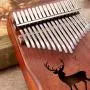 Kalimba Thumb Piano 17 Keys, Easy to Learn Portable Musical Instrument with Tuning Hammer, Gifts for Kids Beginners Adult and Friends