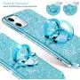 OCYCLONE for iPhone 11 Case, Cute Glitter Sparkle Bling Diamond Rhinestone Bumper with Ring Kickstand Women Girls Soft Blue Protective Phone Case for iPhone 11 [6.1 inch] 2019 - Blue