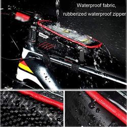 Wanfei Bike Phone Top Tube Bag Bicycle Cell Phone Mount Holder Bag Case with Touch Screen Waterproof Front Frame Storage Bag for Phone Below 6.5 Inch