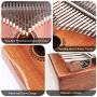 Kalimba 17 Keys Thumb Piano, Easy to Learn Portable Musical Instrument Gifts for Kids Adult Beginners with Tuning Hammer and Study Instruction. Known as Mbira, Wood Finger Piano