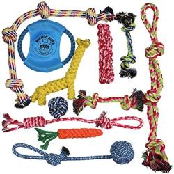 Pacific Pups Products supporting pacificpuprescue.com dog rope toys for aggressive chewers-set of 11 nearly indestructible dog toys-bonus giraffe rope toys-benefits non profit dog rescue.