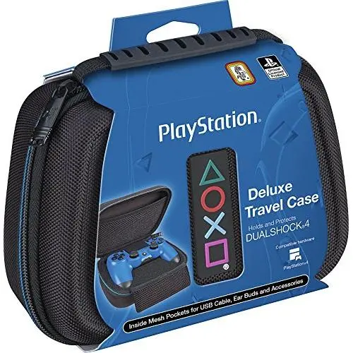 Officially Licensed Sony PlayStation 4 Controller Case – Protective Deluxe Travel Case – Black Ballistic Nylon Exterior Officially Licensed Sony PlayStation 4 Controller Case – Protective Deluxe Travel Case – Black Ballistic Nylon Exterior