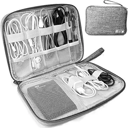HCFGS Electronic Organizer Travel Accessories Cable Bag,Waterproof Universal Cable Storage Bag for USB Cable Cord, Flash Drive, Charger, Mobile Phone, Hard Drive, SD Card,PowerBank (Gray) HCFGS Electronic Organizer Travel Accessories Cable Bag,Waterproof Universal Cable Storage Bag for USB Cable Cord, Flash Drive, Charger, Mobile Phone, Hard Drive, SD Card,PowerBank (Gray)