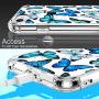 LUHOURI iPhone SE 2020 Case,iPhone 8 Case,iPhone 7 Case with Screen Protector,Clear with Floral Flower for Girls Women,Protective Phone Case for iPhone 7 /iPhone 8/ iPhone SE2 Blue Butterflies