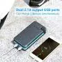 Solar Charger 25000mAh, FEELLE Portable Solar Power Bank Dual USB Ports Waterproof External Battery with LED Flashlight for Smartphones, Tablets and More Solar Charger 25000mAh, FEELLE Portable Solar Power Bank Dual USB Ports Waterproof External Battery with LED Flashlight for Smartphones, Tablets and More