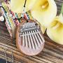 TIMESETL 8 Key Kalimba Mini Thumb Piano With Pendant, Portable Mbira Solid Wood Finger Piano for Kids and Adults Beginners