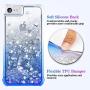 Ruky iPhone 6 6S 7 8 Case, iPhone SE 2020 Case, Gradient Quicksand Series Glitter Bling Flowing Liquid Floating Soft TPU Protective Girls Women Case for iPhone 6/6s/7/8/SE 2020 4.7", Gradient Azure