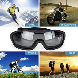 Viriber Motorcycle Goggles Bike Goggles UV Protective Outdoor Glasses Dust-proof Protective Combat Goggles Military Sunglasses Outdoor Tactical Goggles (Deep Black)